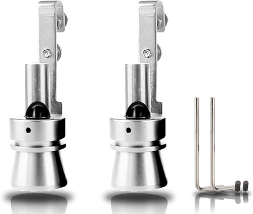 Paquete de 2 simuladores de escape de sonido, silenciador de sonido Turbo silbato, puntas de automóvil, válvula de purga, silbato de tubo de cola,