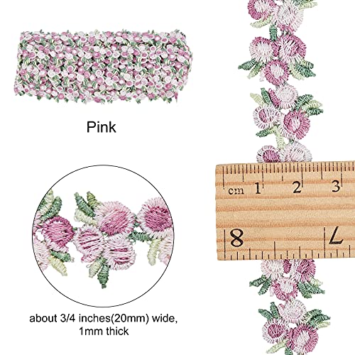 GORGECRAFT 5 Yards Flower Trim Ribbon Light Purple Flower DIY Lace Applique Sewing Craft Lace Edge Trim for Wedding Dresses Embellishment DIY Party Decor Clothes - Image 2