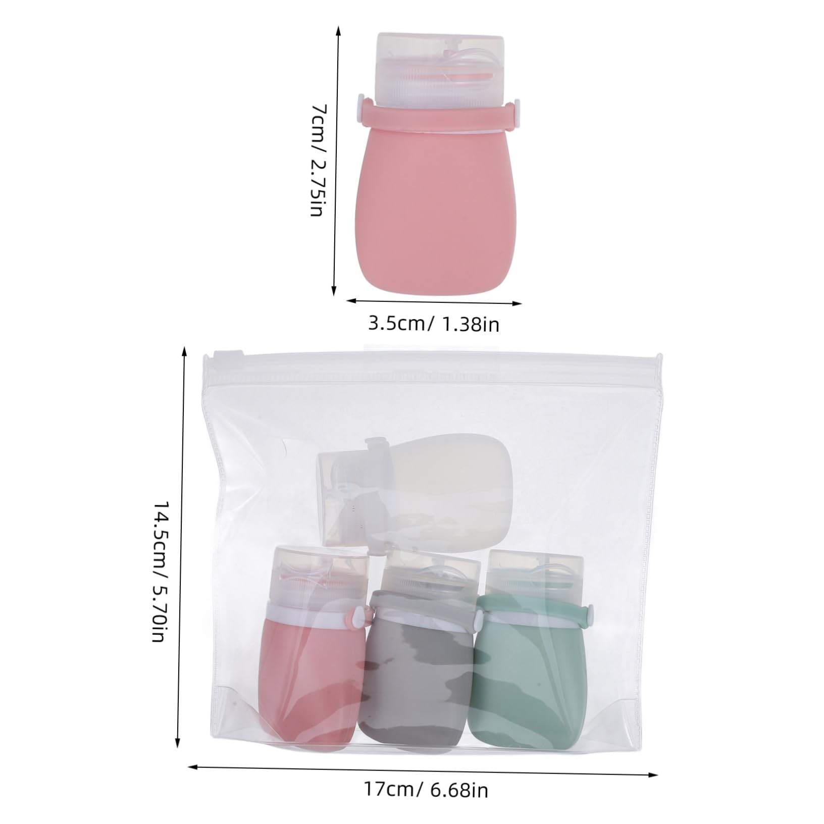 FOMIYES 4 Set Di Flaconi Per Cosmetici Liquidi Da Viaggio Comprimibili Contenitori Di Ricarica in Silicone Per Kit Di Cosmetici Da Viaggio