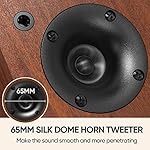Saiyin Bluetooth Bookshelf Speakers for Record Player, Powered Studio Monitor Speaker with 5.2 Inch Woofer, Horn Tweeter and Optical RCA Inputs, Subwoofer Line Out for Turnable. - Image 2