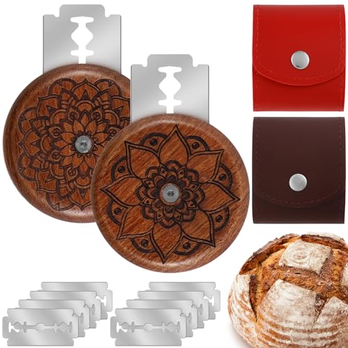 2 Pcs Bread Dough Scoring Tool with 10 Blades, Bread Lame Cutter Set Dough Cutter Stainless Steel Sourdough Bread Scorer Dough Slashing Tool with 2 Bag for Homemade Artisan And Bakers