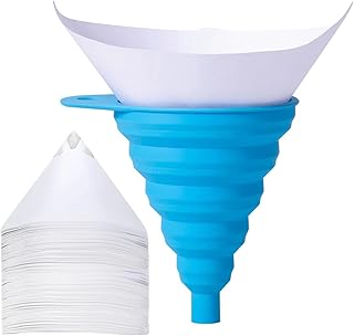 3D Printer Resin Filter Disposable – with Cone Silicone Resin Funnel(Large), Paint Strainer or Resin Strainer kit for uncured Resin Recycling (201)