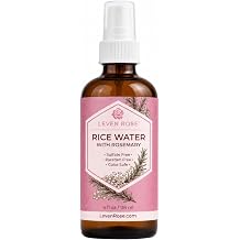 Leven Rose Rice Water for Hair Growth Spray with Rosemary, Fermented Rice Water Mist with Biotin, Keratin, Caffeine and Aloe, Non-Greasy Leave-In Scalp Spray, Glass Bottle, 4 oz
