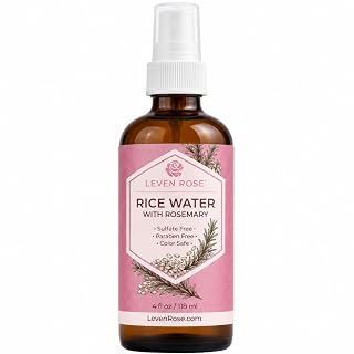 Leven Rose Rice Water for Hair Growth Spray with Rosemary, Fermented Rice Water Mist with Biotin, Keratin, Caffeine and Aloe, Non-Greasy Leave-In Scalp Spray, Glass Bottle, 4 oz - Amazon product rated Grade A