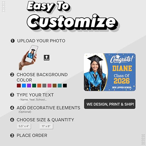 Imán decorativo personalizado Senior Class of 2027 miniatura 4