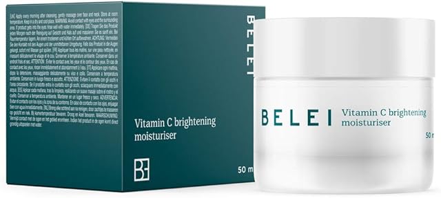 Amazon Brand - Belei - Vitamin C Brightening Moisturiser, 90.5% natural ingredients, vegan, 50 ml