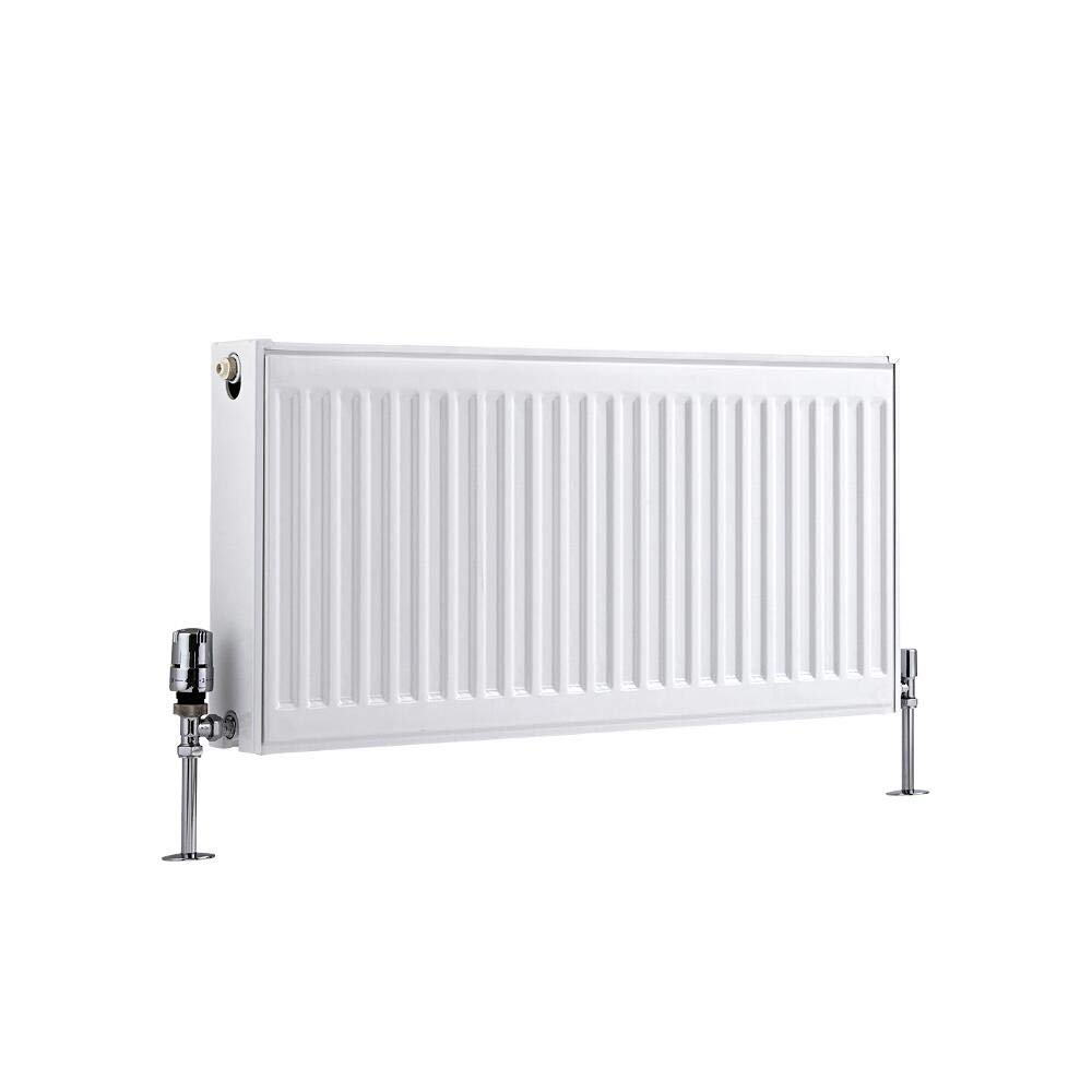 Milano White Compact Type 22 Horizontal Double Panel Convector Radiator - 400Mm X 800Mm