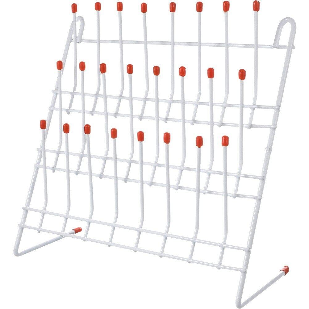 Röhrchen-trockengestell, Labor-abtropfgestell, Glaswaren, Becher-trockenhalter, Stahldraht, Testbaumständer, Reinigungsrahmen, Werkzeug, 24 Klammern, Flaschen-trockengestell