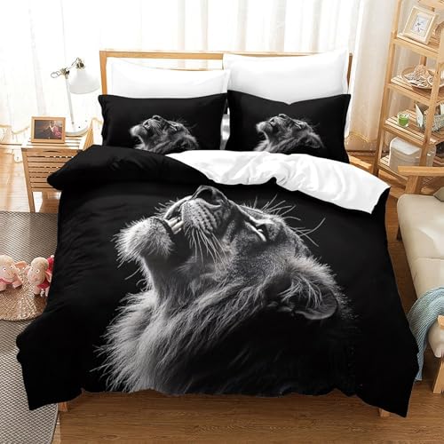 Housse de couette lion sauvage pour chambre d'ado