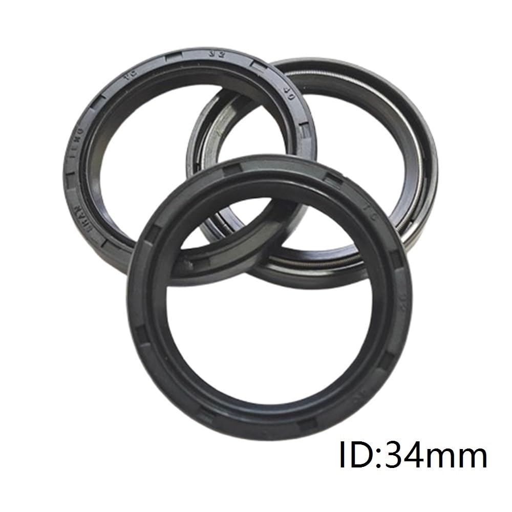 2pcs TC Double Lip Oil Seal, NBR Shaft Seal 41-72mm, Nitrile Covered with Garter Spring(34x45x7mm)