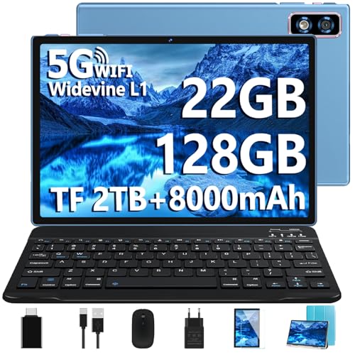 Nouvelle 2025 Tablette 10 Pouces Android 14 avec 22Go RAM+128Go ROM(TF/2To),Tablette Tactile avec...