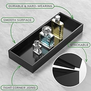Toilet Tank Tray for Modern Black Bathroom Decor Set of 2 Toilet Tank Topper Paper Storage Decorative Organizer Box Wood Vanity Tray for Counter Decor Dresser Tops 15" x 6" x 2" (Black) Toilet Tank Tray for Modern Black Bathroom Decor Set of 2 Toilet Tank Topper Paper Storage Decorative Organizer Box Wood Vanity Tray for Counter Decor Dresser Tops 15 x 6 x 2 Black
