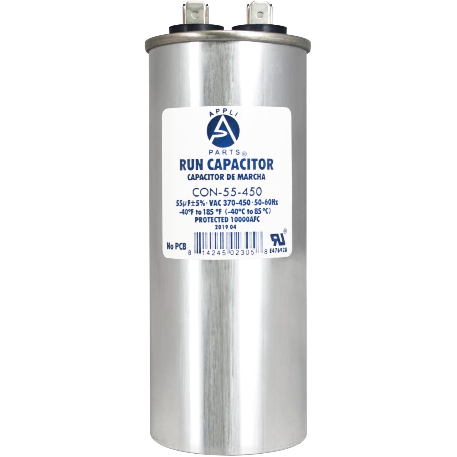 Appli Parts 55 MFD uF (microfarads) 370 VAC or 450 VAC Round CON-55-450 CAP-55-450 Replacement Run Capacitor