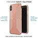 Speck Products Presidio Grip + Glitter iPhone Xs Max Case, Bella Pink with Gold Glitter/Dahlia Peach (117107-6832)