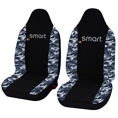 Lupex Shop smart.013_B.mb Smart fortwo tweekleurige stoelhoezen zwart camouflagekleur blauw