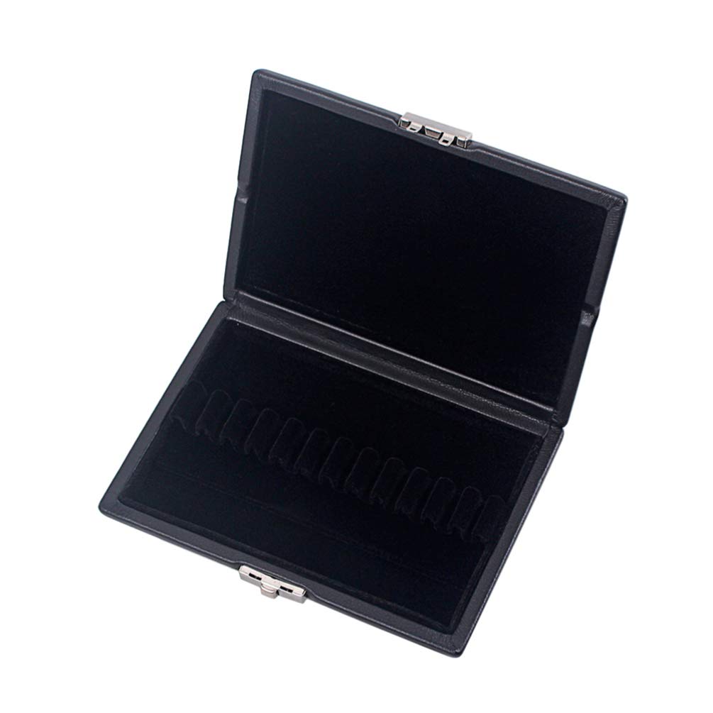 Happyyami Reed Box Wooden Pu Leather Cover Holder Storage Box for 12 Reeds Black Safe Slot Design