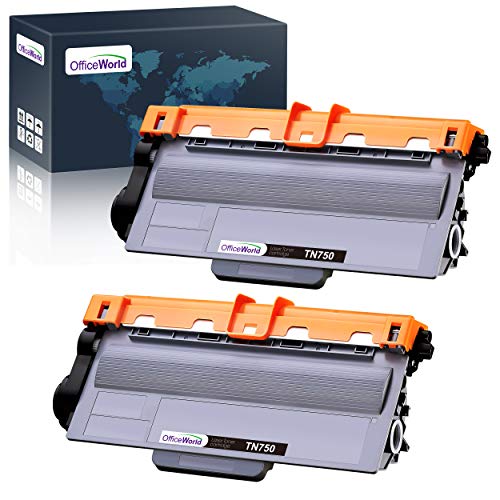 OfficeWorld Compatible Toner Cartridge Replacement for Brother TN750 TN-750 TN720 TN-720, Work with Brother HL-5470DW HL-5450DN HL-6180DW MFC-8710DW MFC-8910DW MFC-8950DW (Black, High Yield, 2-Pack)