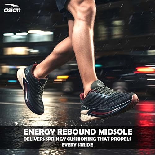 Image of ASIAN Powerplay-25 Men's Running Shoes | Knit Mesh Upper Lightweight Shoes | Memory Foam Technology | Premium Athletic Sneakers for Sports & Gym