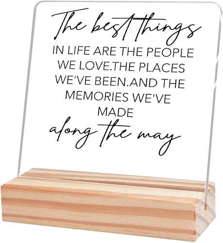Decoración inspiradora de escritorio, regalos para amigos y familia, las mejores cosas de la vida son las personas que amamos, placa de escritorio