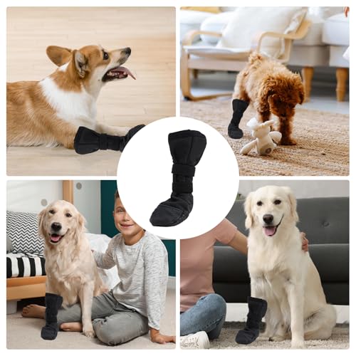 Hundesocken,Pfotenschutz Hund Verletzung,Hunde Schuhe Verhindern Lecken,Hundesocken Anti Rutsch,Hundeschuhe Wasserdicht,Strümpfe Verstellbaren,Socken für Hunde Nach Chirurgischen Eingriffen Wundschutz