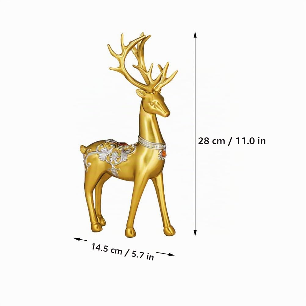 Operitacx 4 StüCk Hirsch Deko Weihnachten Gold, Rentier Figur Weihnachtsdekor FüR Eingangstisch, Wohnzimmer, Schlafzimmer, BüRo – Weihnachtsdekorationen