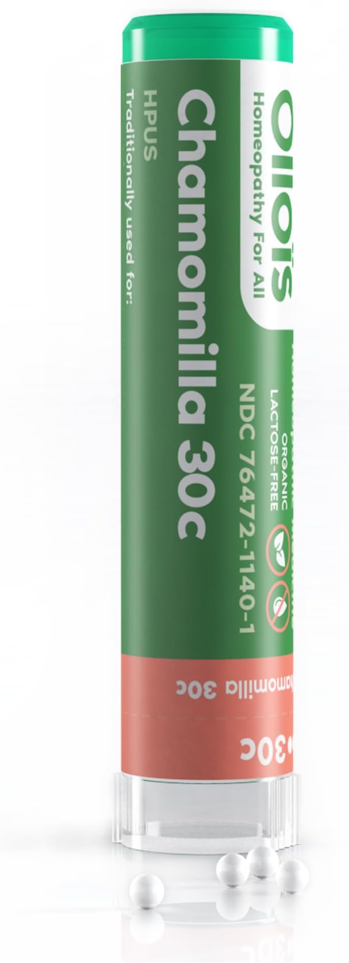 OLLOIS Chamomilla 30c Organic, Lactose-Free Homeopathic Medicine, 80 Pellets (Pack of 1)