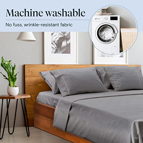 Luxclub 6 Pc Sheet Set W/ 18 Inch Deep Pockets - Eco Friendly, Wrinkle Free, Hypoallergentic, Fade Resistant, Silky, Stronger & Softer Than Cotton -Silver California King #TOP5