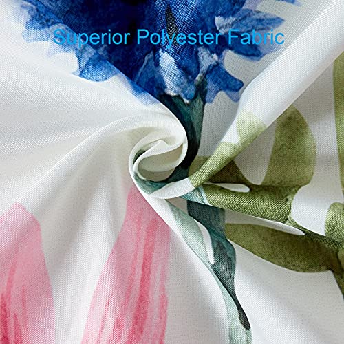 Cosevier Ivory Floral Shower Curtain For Bathroom, Flowers And Leaves Decorative Bath Curtain For Modern Bathroom,Water Proof,Reinforced Metal Grommets,72“W X 72”L #TOP3