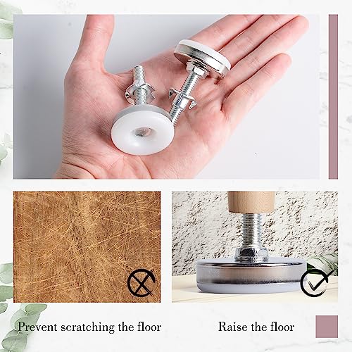 SPDYCESS 8 pcs M8 X 35MM Adjustable Levelling Feet, Screw-in Round Base Furniture Feet, Non-tilt Threaded Fixed Foot - Image 4