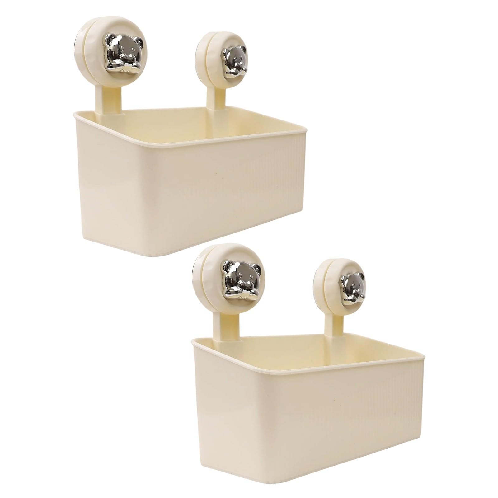 EasyByMall Wandmontierter Saugnapf Duschregal, Werkzeugfreier Eckaufbewahrungskorb mit Drainage für Badezimmer, Küche, Badewanne, starker Halt auf Fliesen und Glas, ohne Bohren