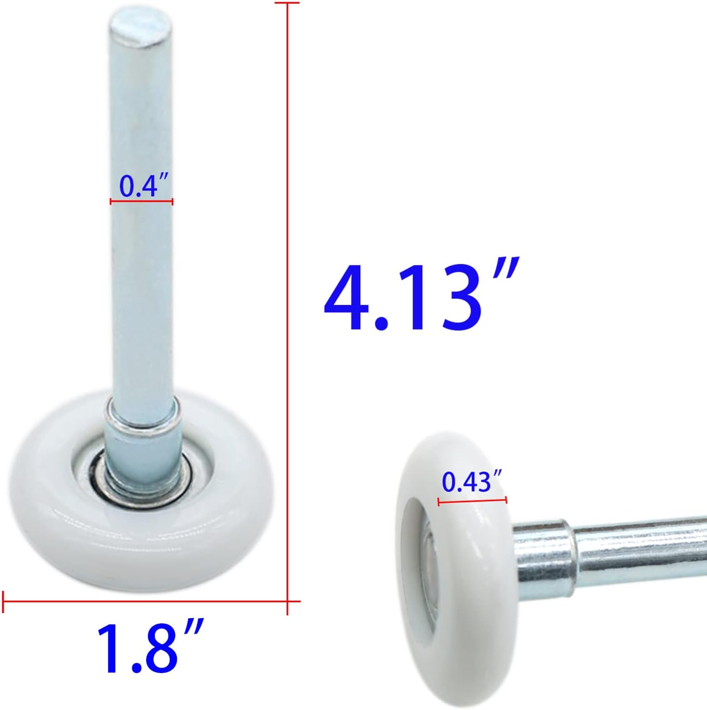 Garage Door Roller, White 1.8" Quiet Nylon Garage Door Wheels 4" Stem for Garage Track Replacement with Premium Sealed 11 Ball Bearing, 10 Packs : Tools & Home Improvement