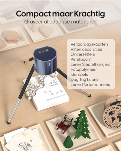 LaserPecker Pro Laser Engraver Laser Engraving Machine Cutter Etching Etcher for Wood Leather Portable Compact Desktop Stand Handheld with Stand Case (Super) - Afbeelding 3