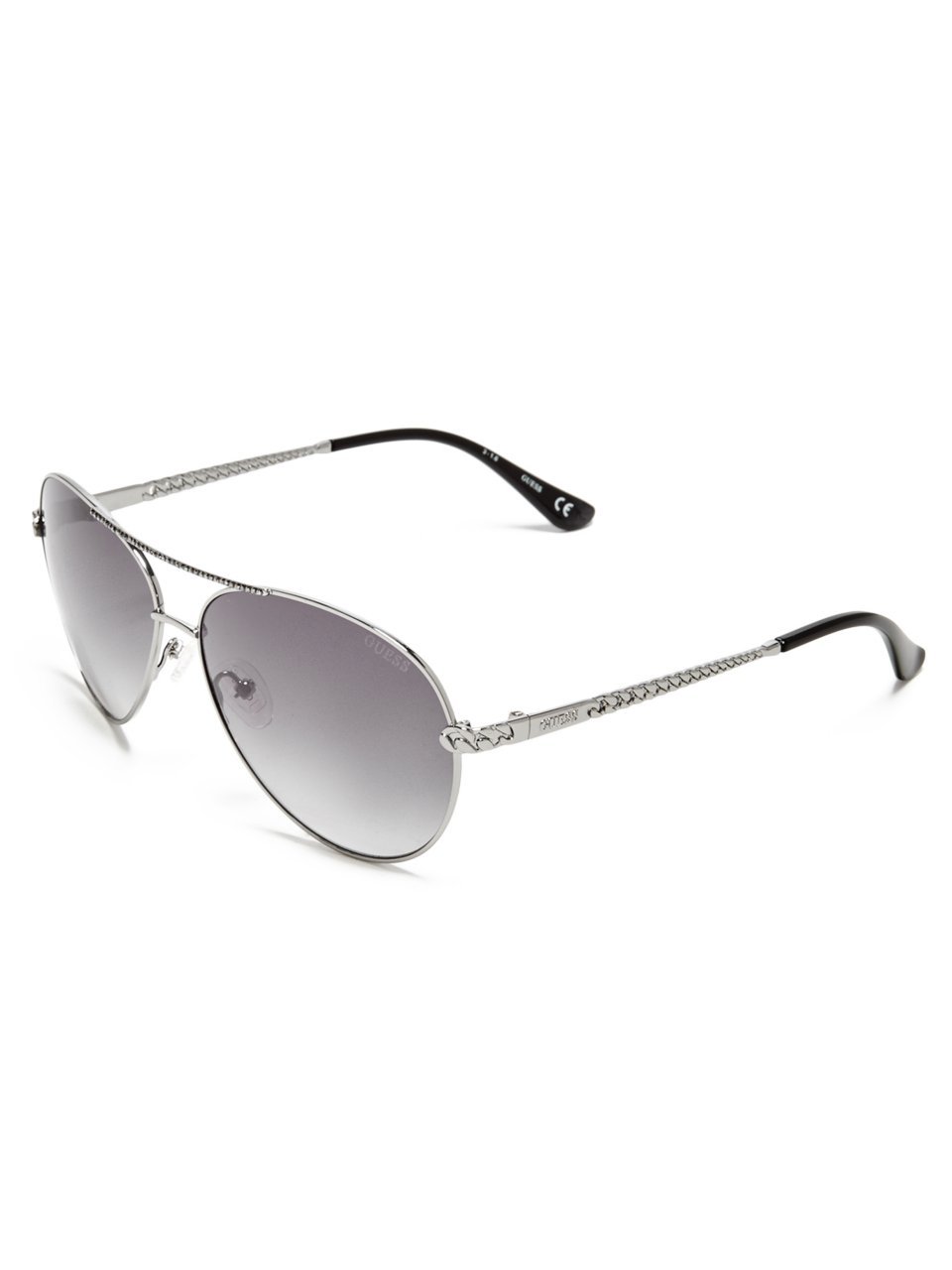 GUESS Gafas de sol aviator de Tempio cadena de metal pulido GU7470-S 08B 60