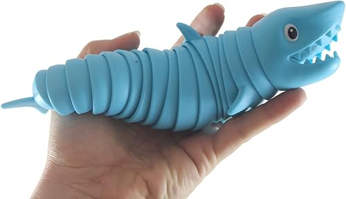 Miniatura 4 de Juego de 2 juguetes para ansiedad de tiburón y cocodrilo, juguete articulado articulado de cocodrilo, criatura móvil, único