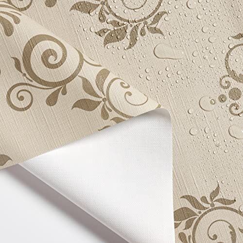 KP HOME Waterproof PVC Wipe Clean Tablecloth - Rectangle Oilcloth 78 X 55 in, Beige, 78.7 x 55.1 inch (Rectangular) - Image 4