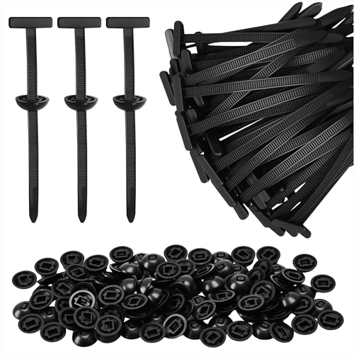 Nylon Universal Cable Tie Buckle Self-Locking Zip Ties with Pin and Button Bumper Retainer Clips Multipurpose Car Nylon Rivet Fasteners for Car Automotive Motorcycle Repair 100 Pcs