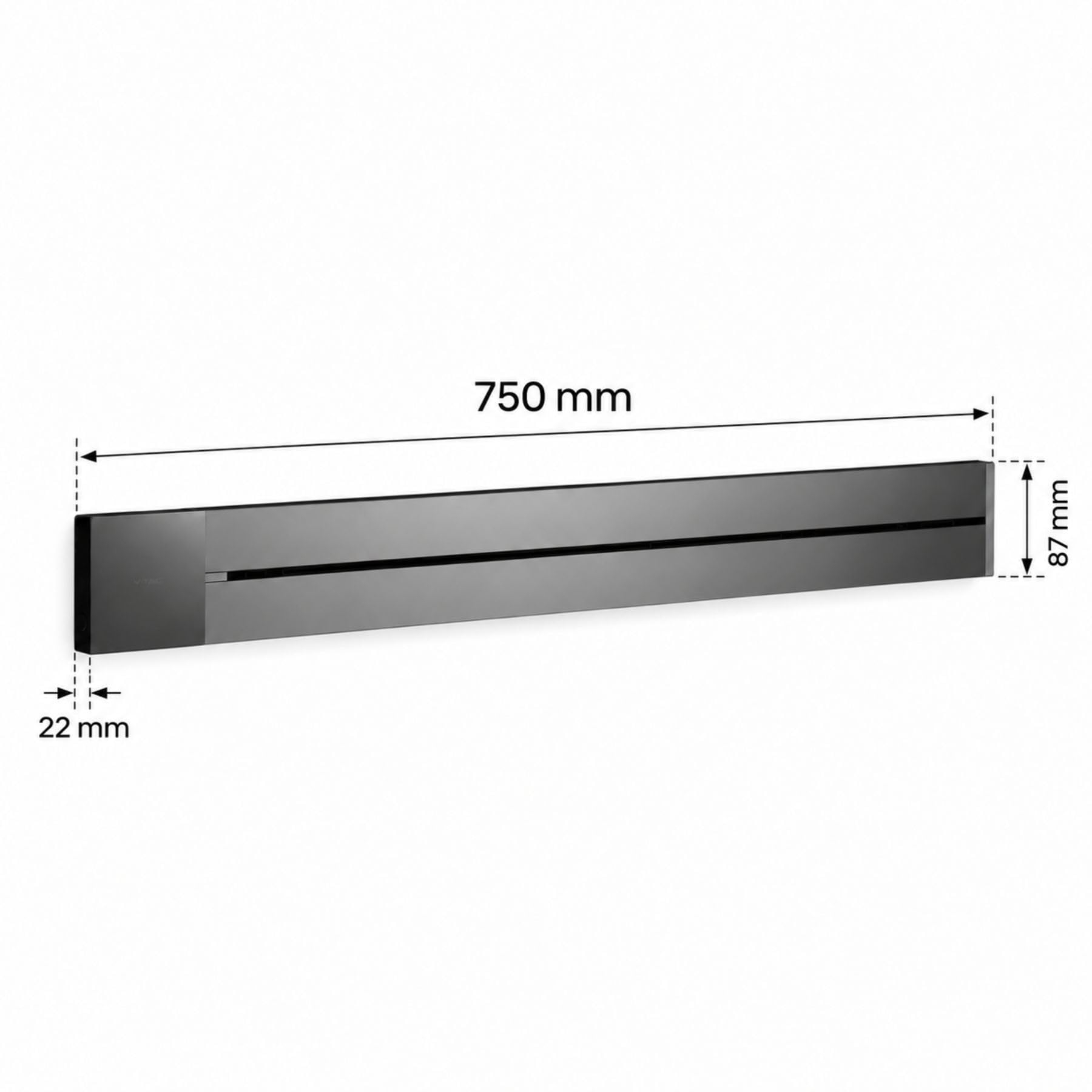 GONEO Power Track Multipresa Binario Elettrificato 75cm Nero,Senza Prese