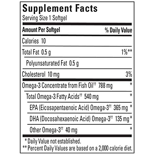 Nature Made Fish Oil Burp-Less Mini 540 Mg, 60 Softgels, Fish Oil Omega 3 Supplement For Heart Health #TOP1