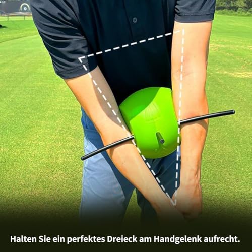 HoldOneLight Golfschwung-Trainingshilfe – Golf-Trainingsball – Einzigartiger Ausrichtungsstabkopf – Hilft beim Trainieren der richtigen Schwungtechnik