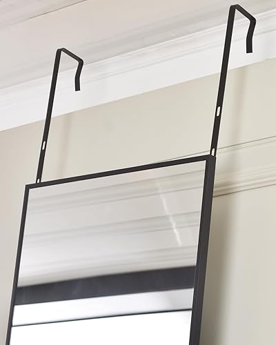 Miniatura 7 de Espejo de puerta de 14 x 48 pulgadas, espejo de longitud completa, espejo de pared, marco delgado, aleación de aluminio, para dormitorio, sala de