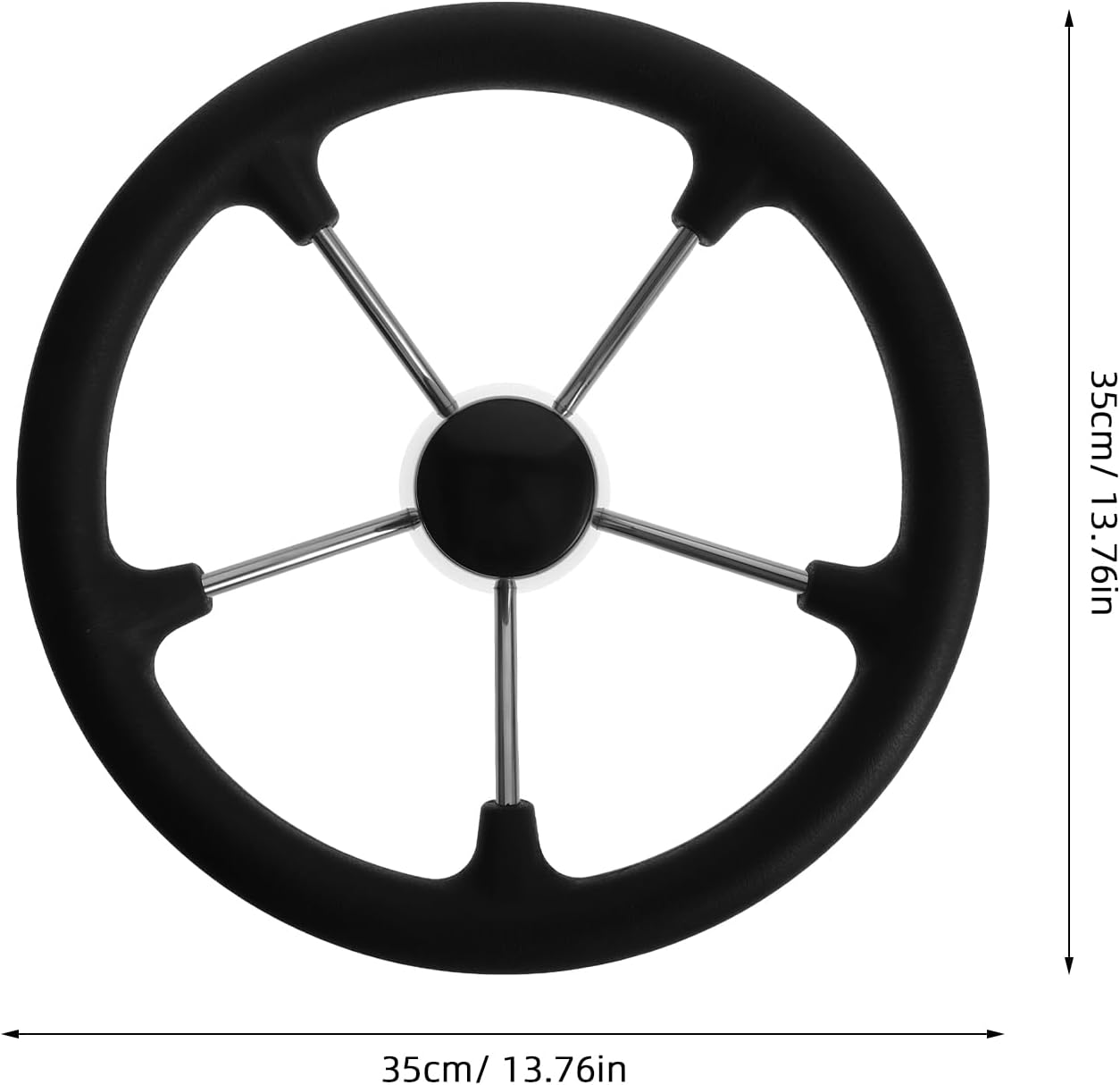 13.5 Inch Stainless Steel Boat Steering Wheel Marine Grade Yacht Steering System Kit for Speedboats and Pontoon Boats Replacement