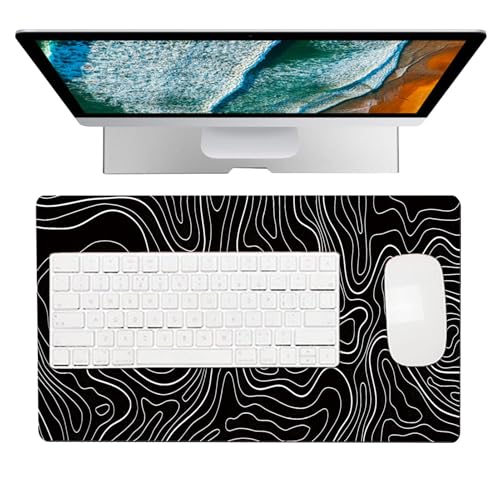 Tapis de Souris d'ordinateur, Tapis de Souris pour Bureau, Tapis de Bureau avec Motif topographique, de Tapis de décor de, de Extra Large avec Base en...