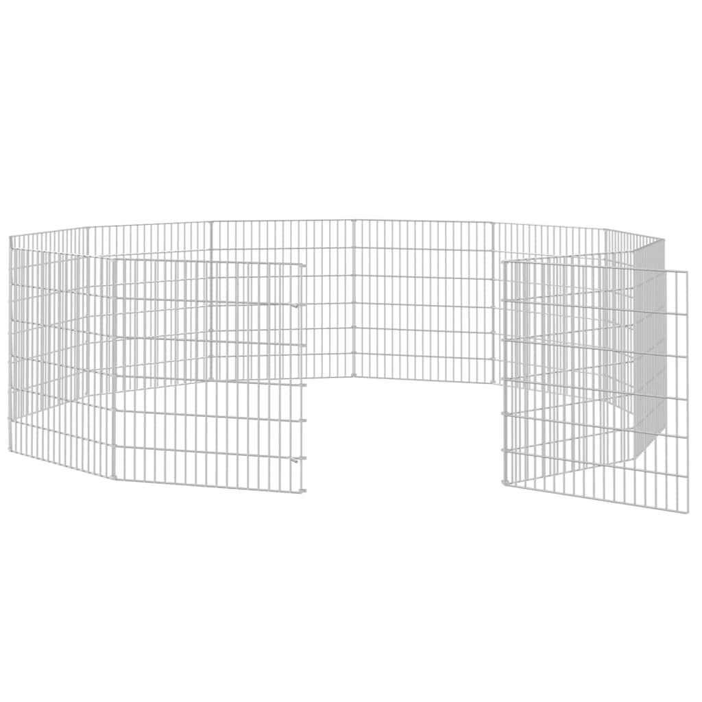 vidaXL 12-panelowa klatka dla królika, 54x60 cm, galwanizowane żelazo, klatka dla królika, wybieg dla królika, kojec dla królika, klatki dla królików