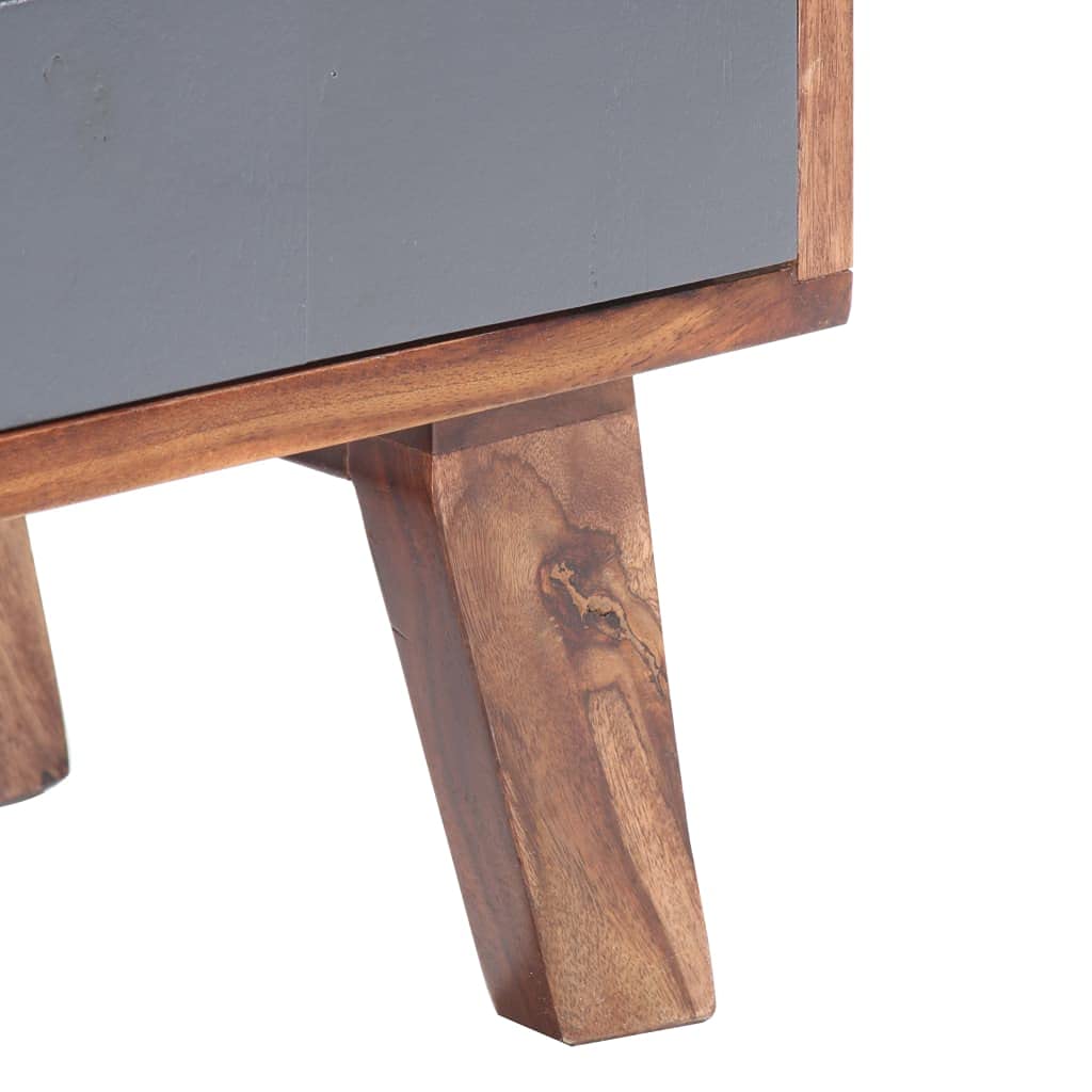 Stojak na telewizor, szary, 140 x 30 x 45 cm, lite palisander, centrum rozrywki do salonu i sypialni, stylowe futro, elegancki design