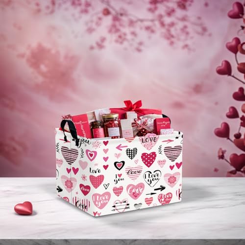 Image of Cute Heart Valentine's Day Basket Gifts Empty Storage Basket for Kid and Baby Room Decor (Personalized Creative Heart)
