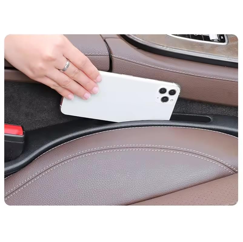 Image of AutoBizarre 2 in 1 Car Gap Cushion Center Console Gap Filler Seat Pad Seat Side Cushion Organizer with Mobile Holder - Set of 2 pcs