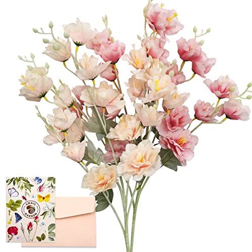 SNAIL GARDEN Lot de 2 Bouquets de Fleurs artificielles,Pivoine en Soie à Longue Tige, Fausses Fleurs de Printemps avec 40 têtes de Fleurs,pour Mariage,fête...
