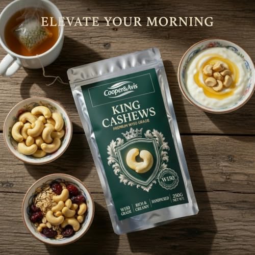 Image of Cooper&Avis W150 Super Jumbo Cashews, 250g | King Size Whole Cashew Nuts, Raw & Creamy