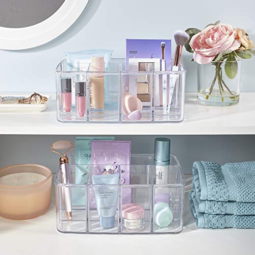 Stori 5-Compartment Clear Plastic Organizer | Rectangular Divided Makeup And Vanity Storage Bin And Office Desk Caddy | Scalloped Wall Design | Made In Usa #TOP5