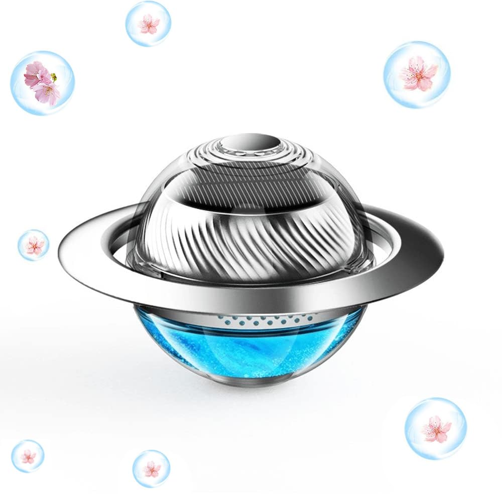 AzoneeCar Solar Air Freshener, Rotatable Air Purifier Aromatherapy, Solar Energy Rotating Car Perfume Planet Large Volume Long-Lasting Fragrance Aromatherapy for Car Diffuser Decoration Accessories